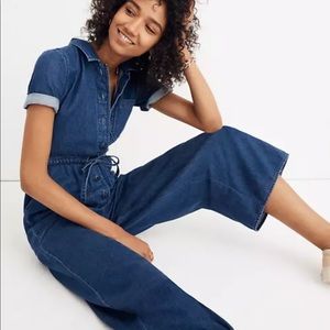 Madewell sz 0 denim wide leg utility jumpsuit